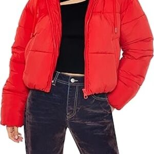 Forever 21 Bold Red Puffer Jacket